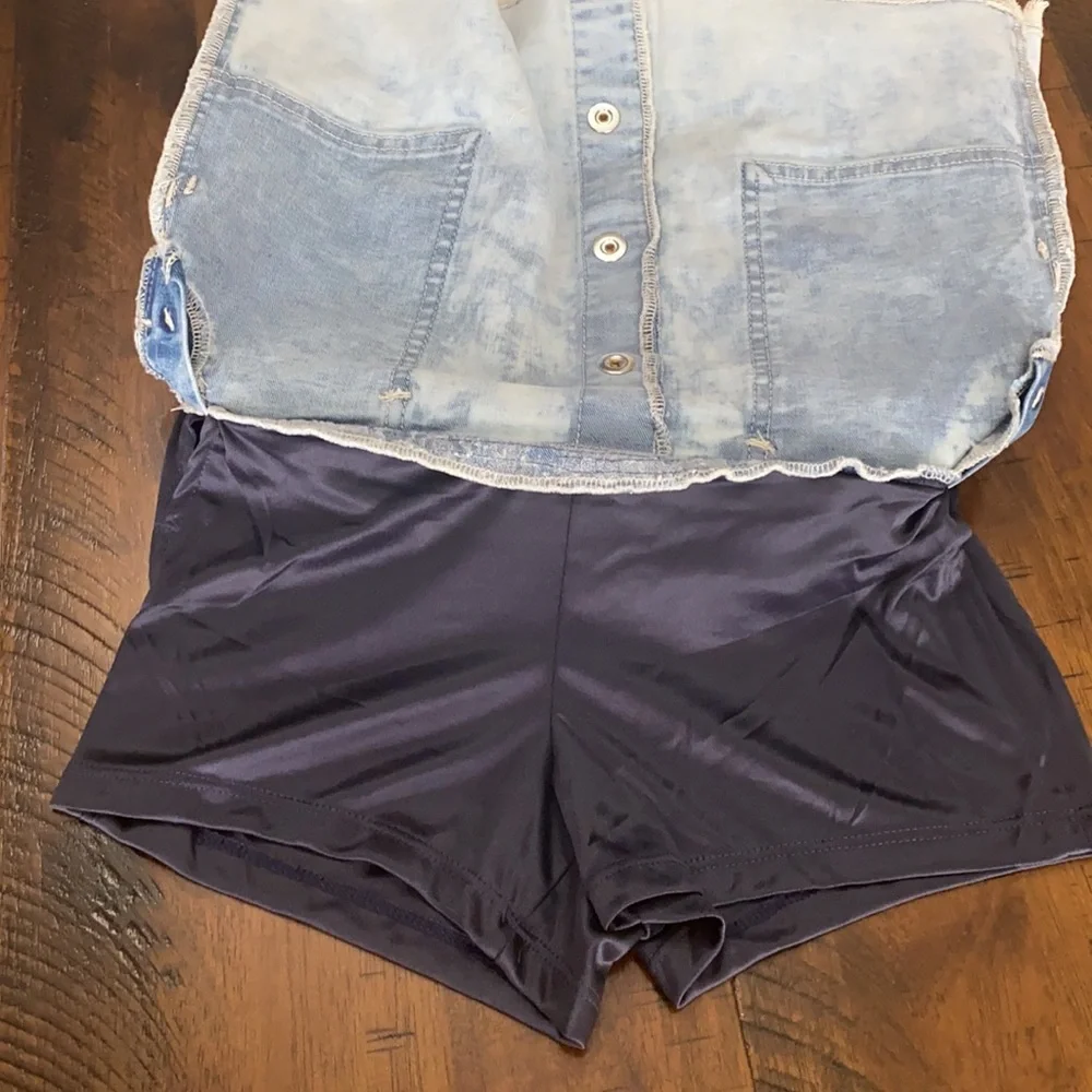 Acid Wash Button Up Skirtall - Picture 15 of 15